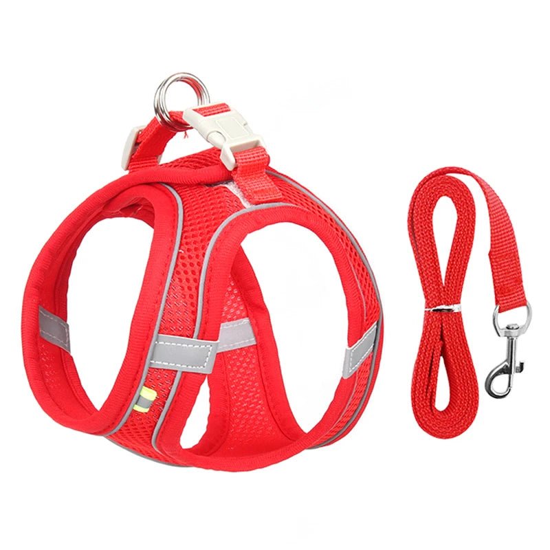Dog Harness Leash Set for Small Dogs Adjustable Puppy Cat Harness Vest French Bulldog Chihuahua Pug Outdoor Walking Lead Leash - DOG'S UNCLE