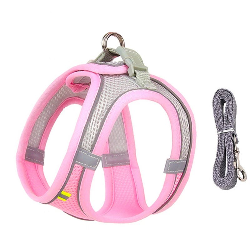 Dog Harness Leash Set for Small Dogs Adjustable Puppy Cat Harness Vest French Bulldog Chihuahua Pug Outdoor Walking Lead Leash - DOG'S UNCLE