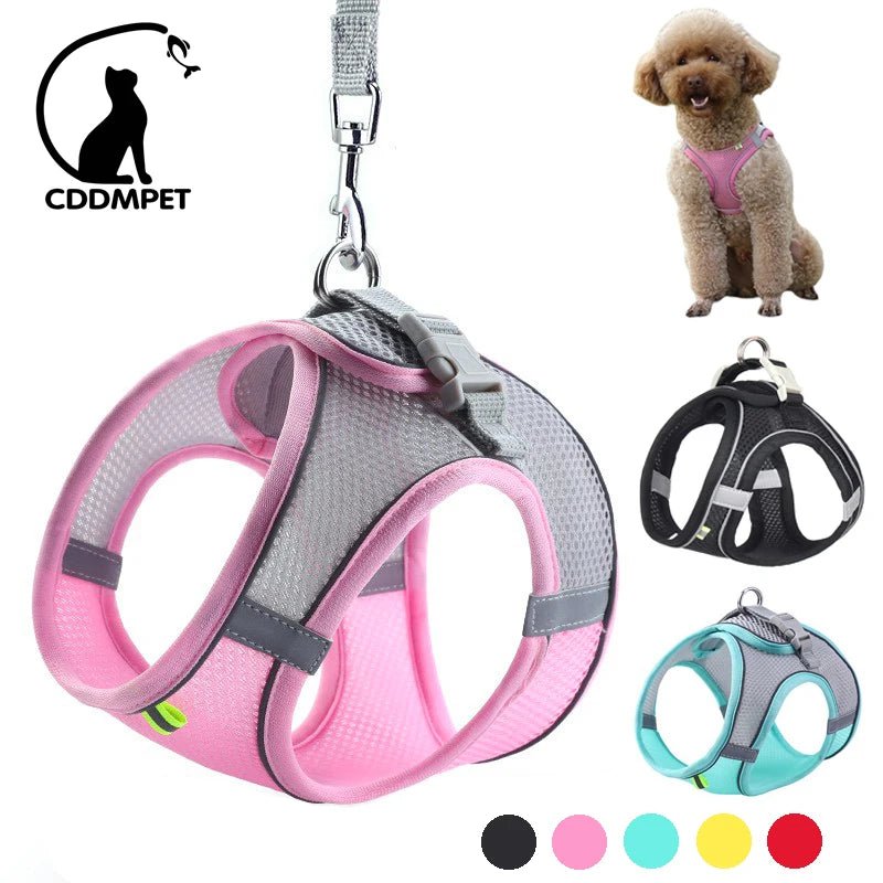 Dog Harness Leash Set for Small Dogs Adjustable Puppy Cat Harness Vest French Bulldog Chihuahua Pug Outdoor Walking Lead Leash - DOG'S UNCLE